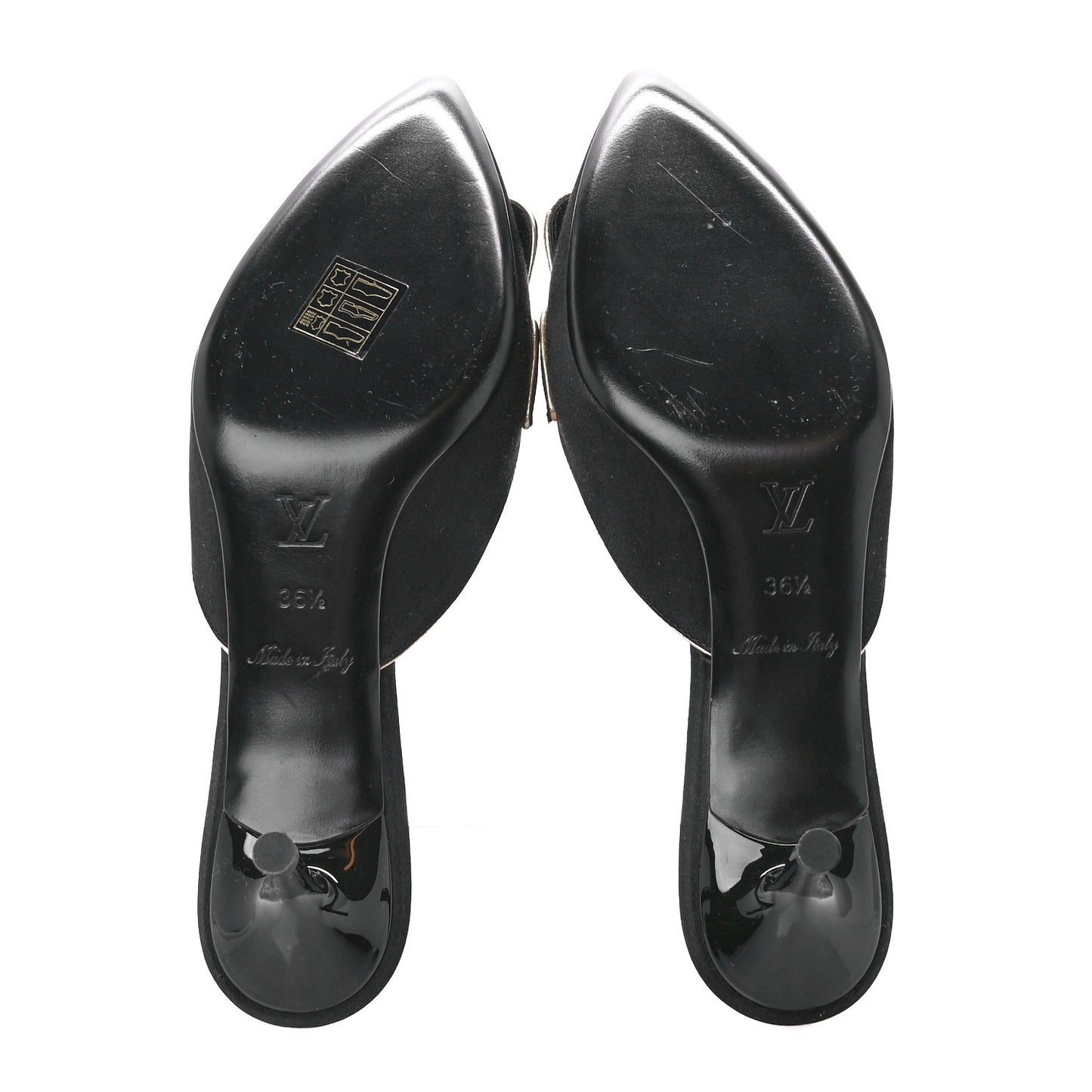 Satin Anthares Mule Pumps 36.5 Black