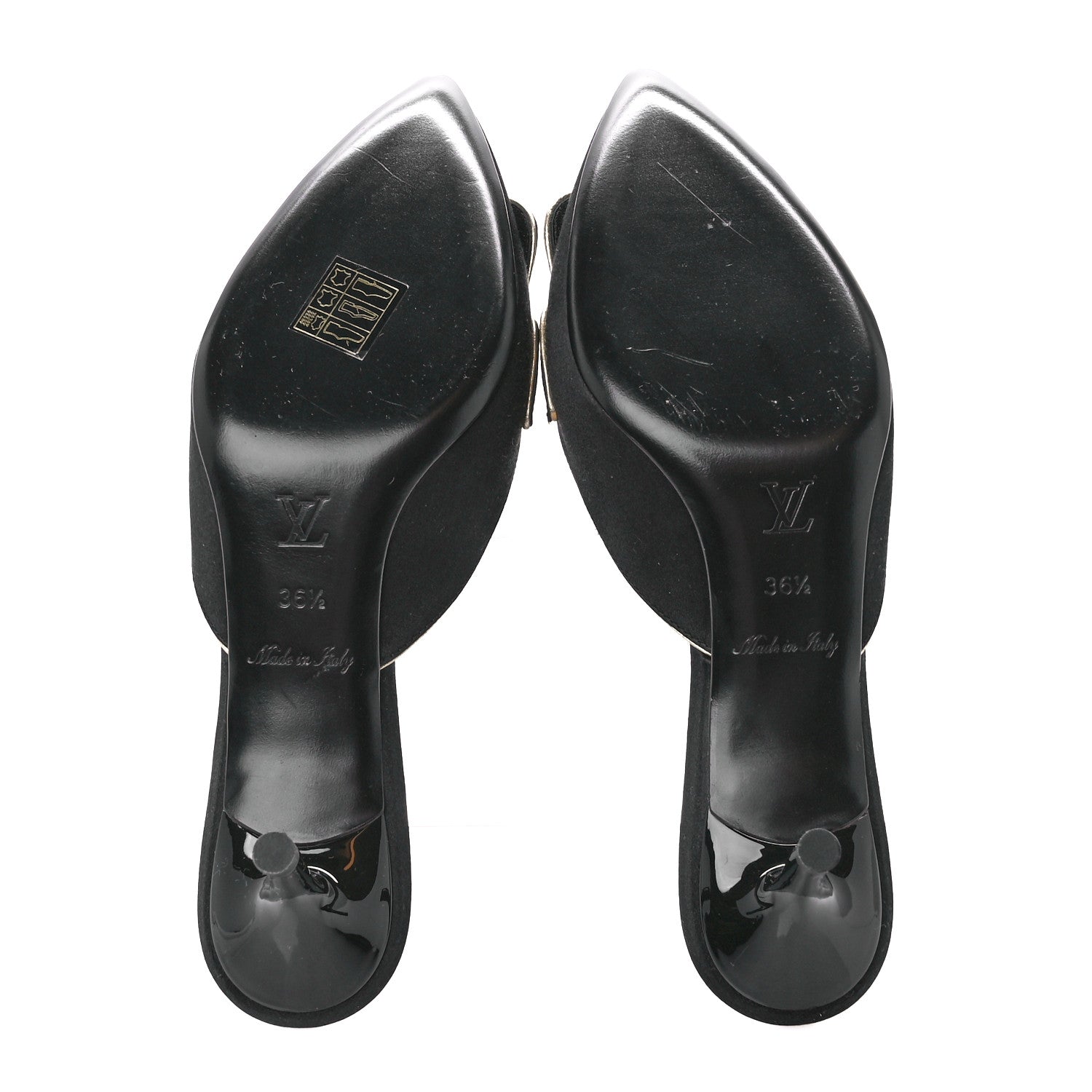Louis Vuitton Satin Anthares Mule Pumps 36.5 Black 5 of 8