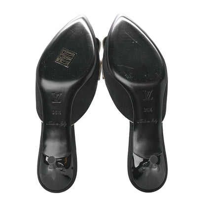 Louis Vuitton Satin Anthares Mule Pumps 36.5 Black 5 of 8