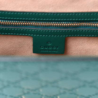 Gucci Guccissima Signature Medium Padlock Top Handle Bag Emerald 11 of 13