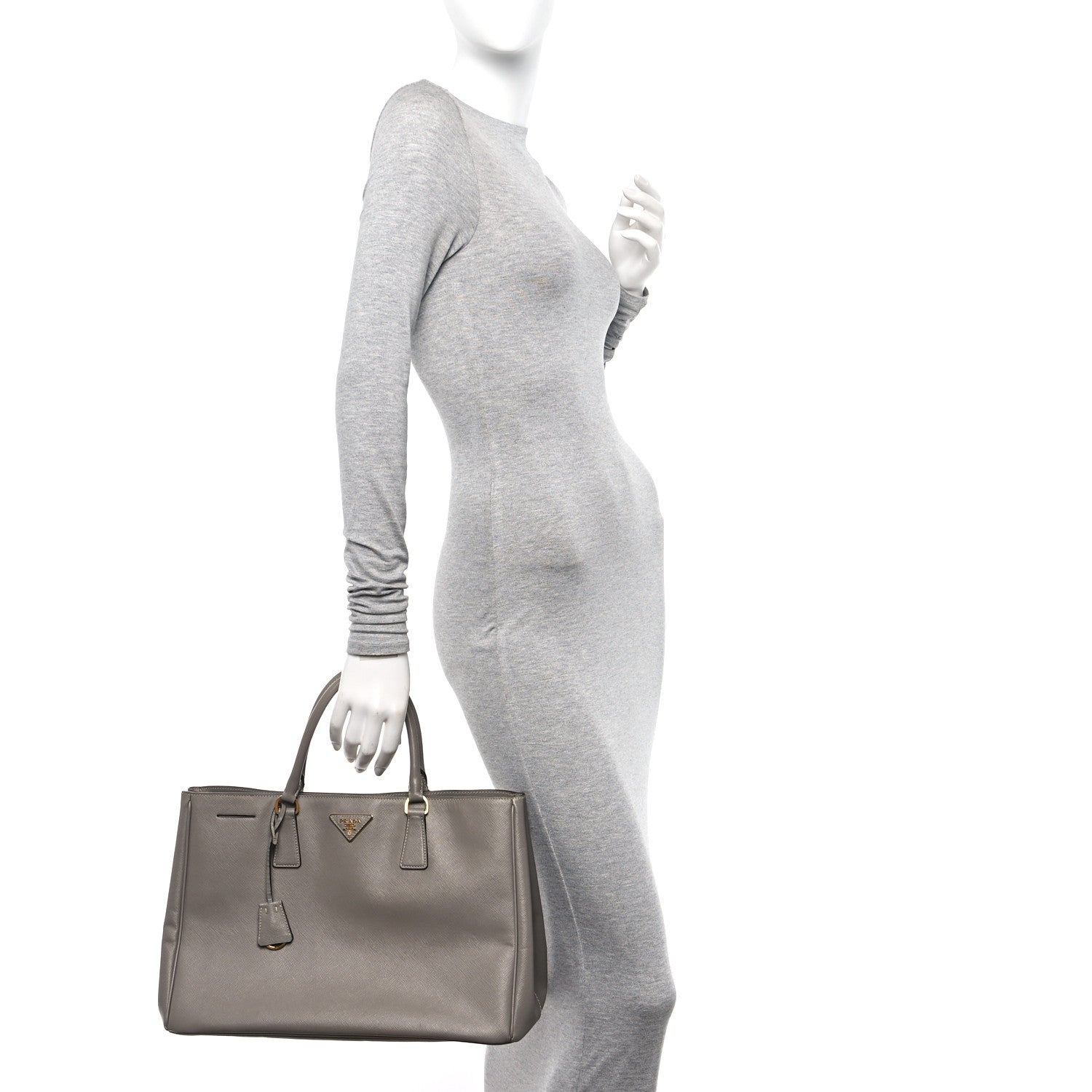 Prada Saffiano Lux Large Tote Argilla 2 of 11