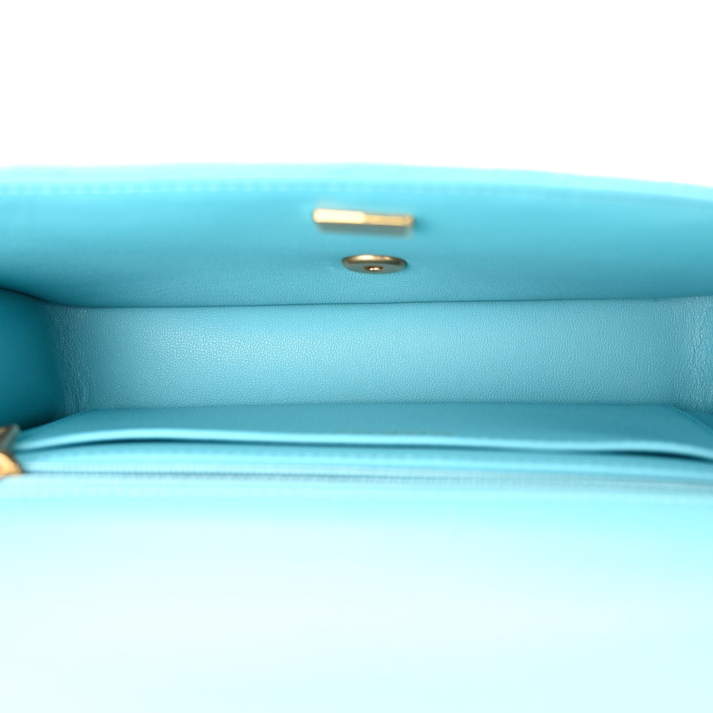 Lambskin Quilted Small Strass On Top Flap Bag Light Blue