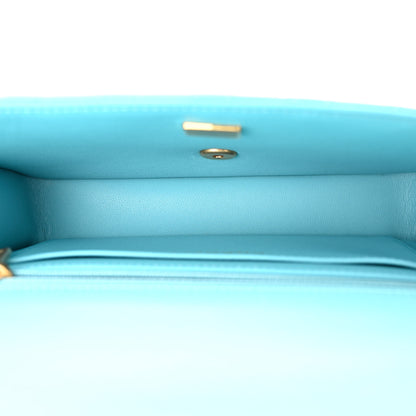 Chanel Lambskin Quilted Small Strass On Top Flap Bag Light Blue 5 of 11