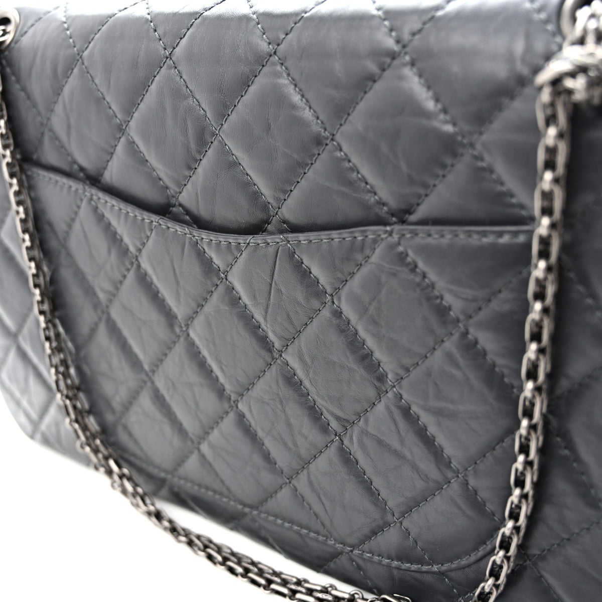 Chanel Aged Calfskin Quilted 2.55 Reissue 227 Flap Dark Grey 12 of 12