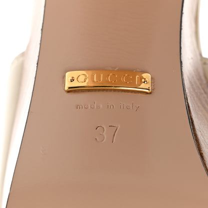 Gucci Cosmos Softy Calfskin Wooden Interlocking G Cut-Out 30/120mm Platform Sandals 37 Mystic White 8 of 10