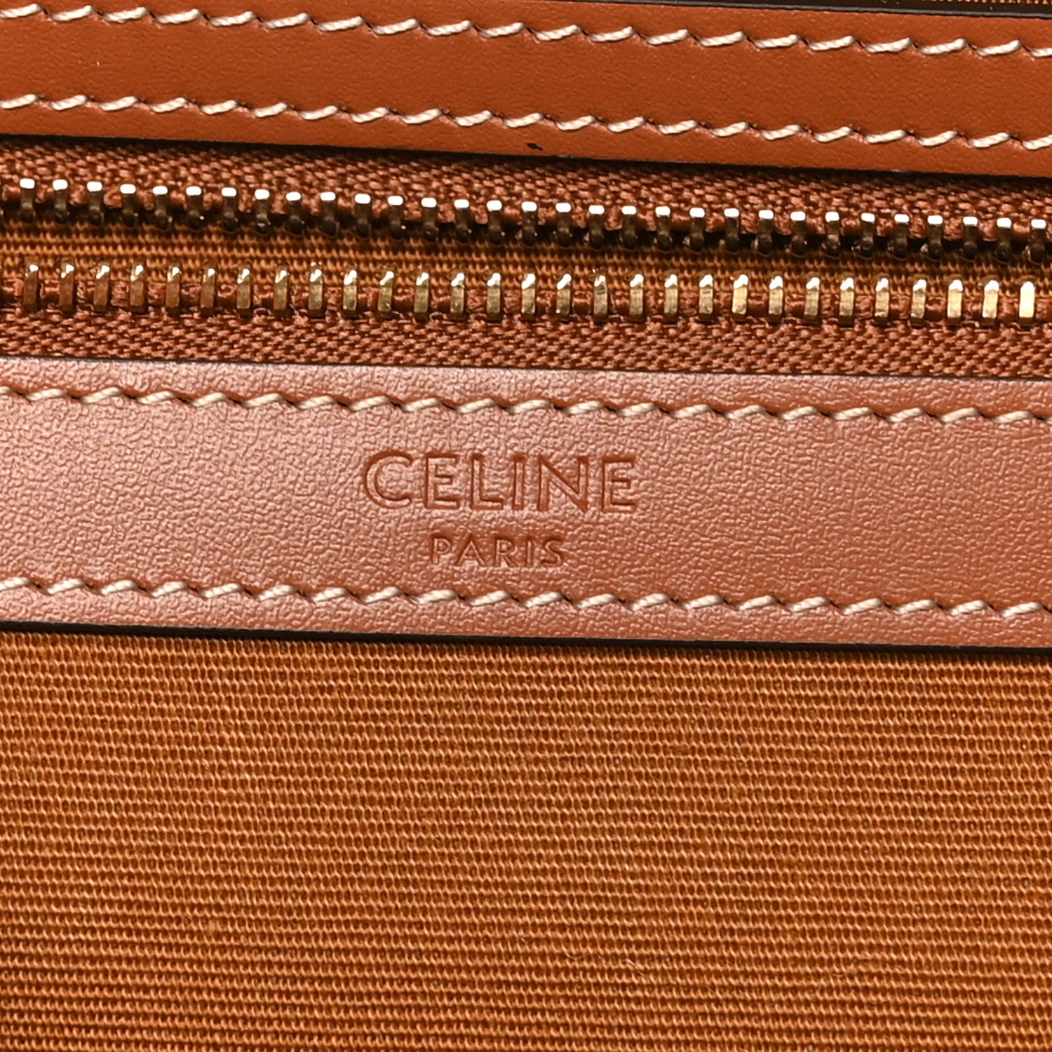 Celine Triomphe Canvas Calfskin Medium Cabas Bag Tan 6 of 9