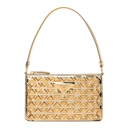 Prada Spazzolato Studded Mini Shoulder Bag Platino 1 of 8