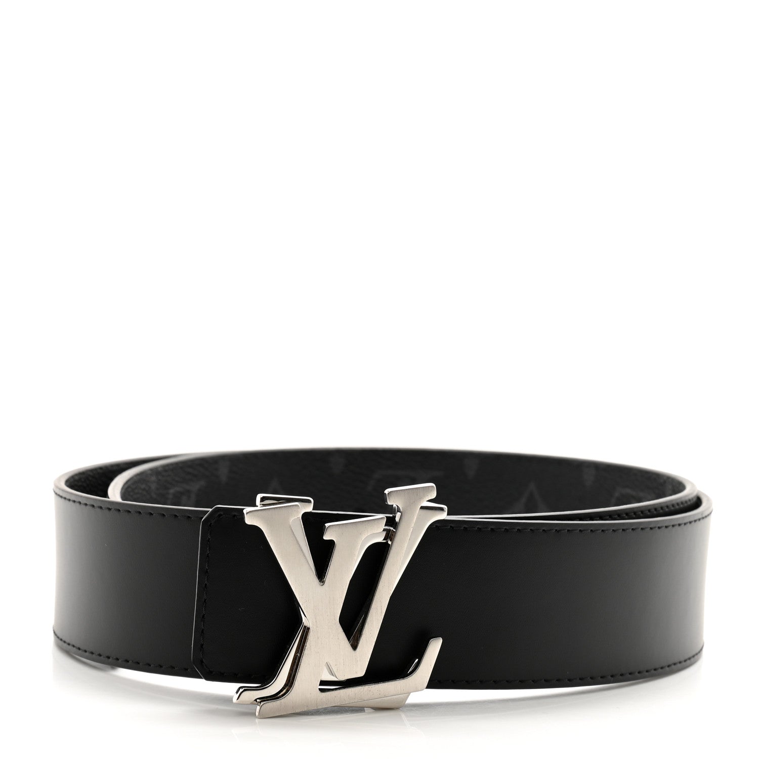 Louis Vuitton Calfskin Monogram Eclipse 40mm Shake LV Initiales Reversible Belt 85 34 2 of 8
