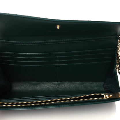 Christian Dior Patent Cannage Rendez-vous Chain Wallet Dark Green 5 of 10
