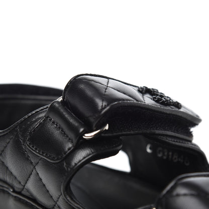 Chanel Lambskin Velcro Dad Sandals 36.5 Black 11 of 17