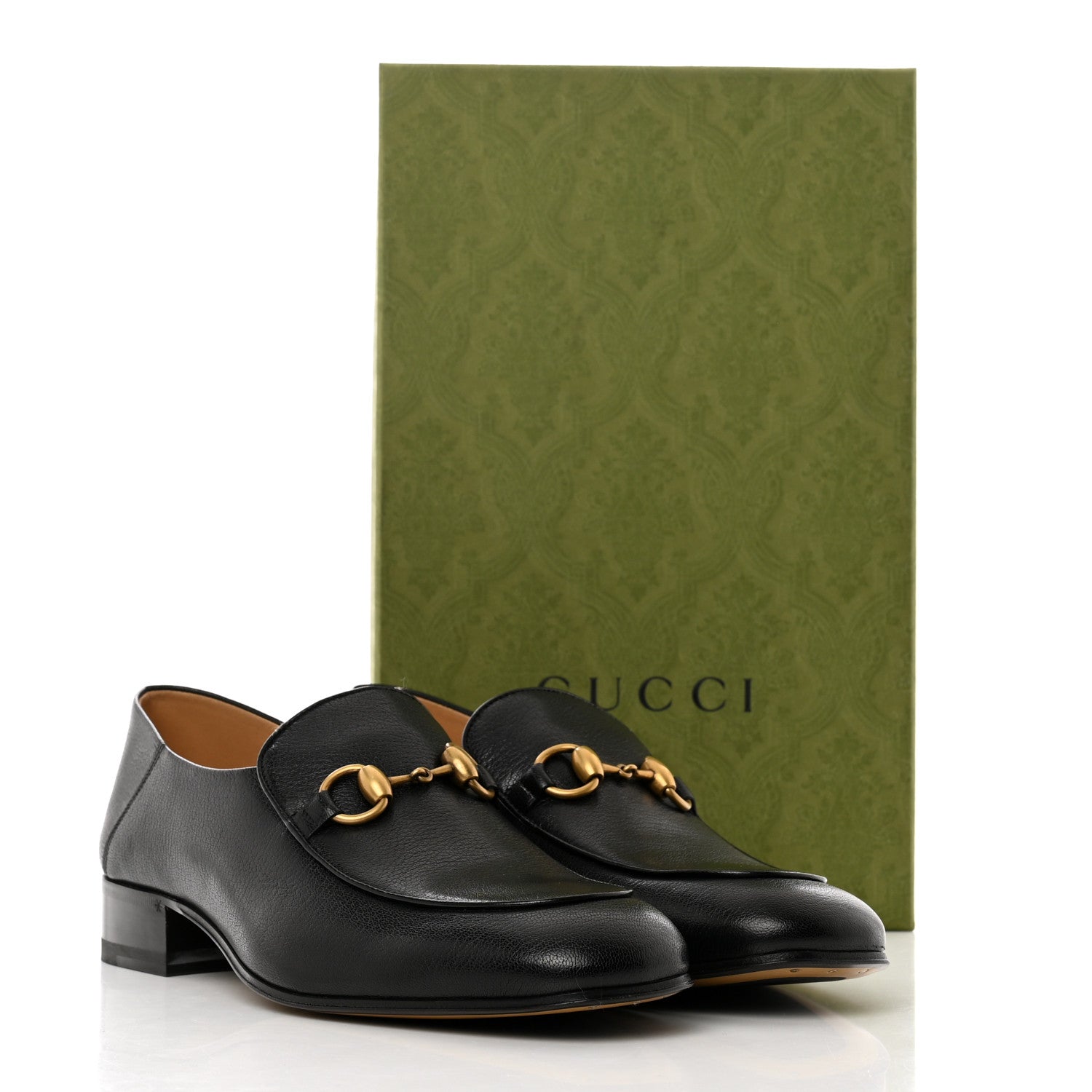 Gucci Goatskin Womens Horsebit Mid-Heel Loafers 39.5 Black 9 of 9