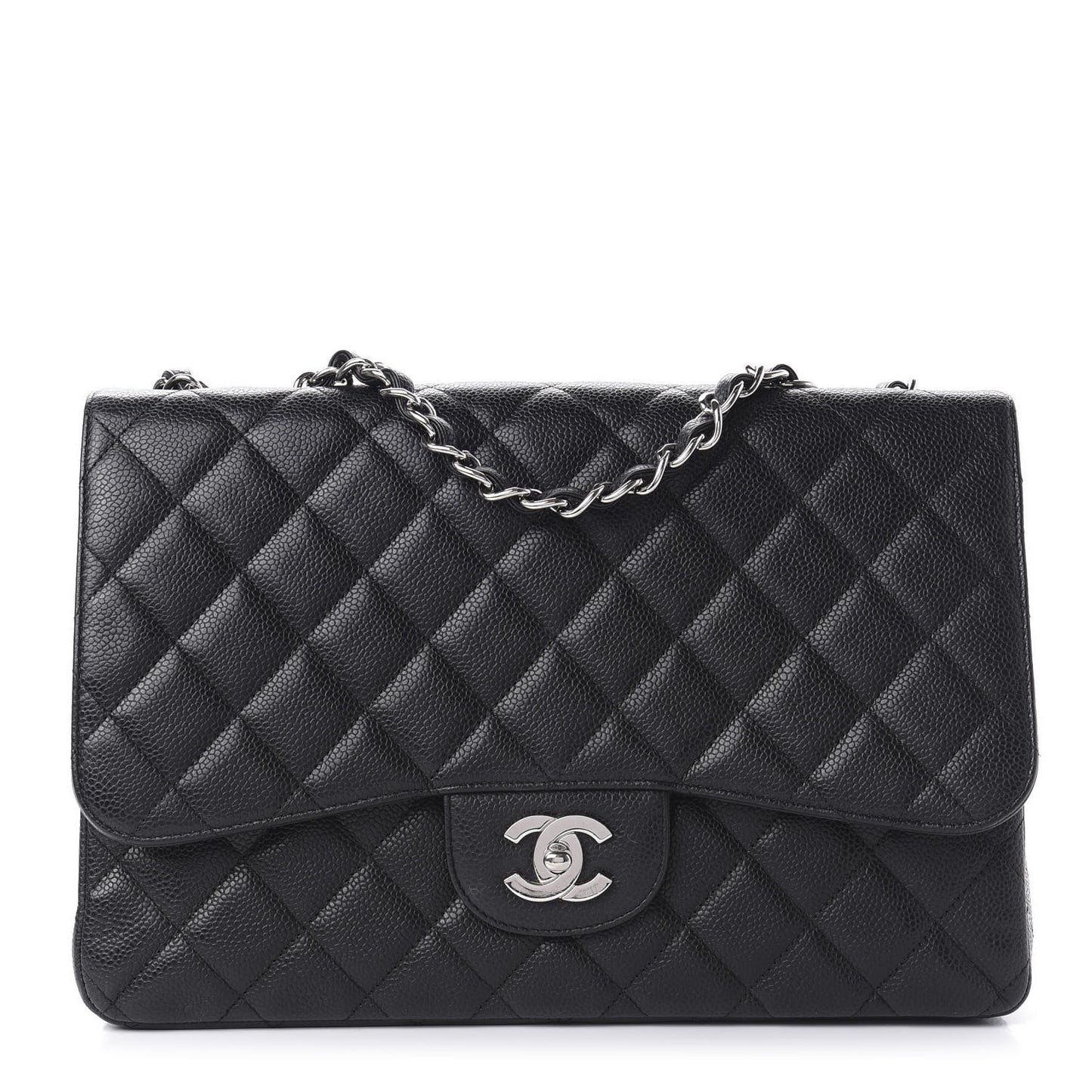 Caviar Quilted Jumbo Single Flap Black