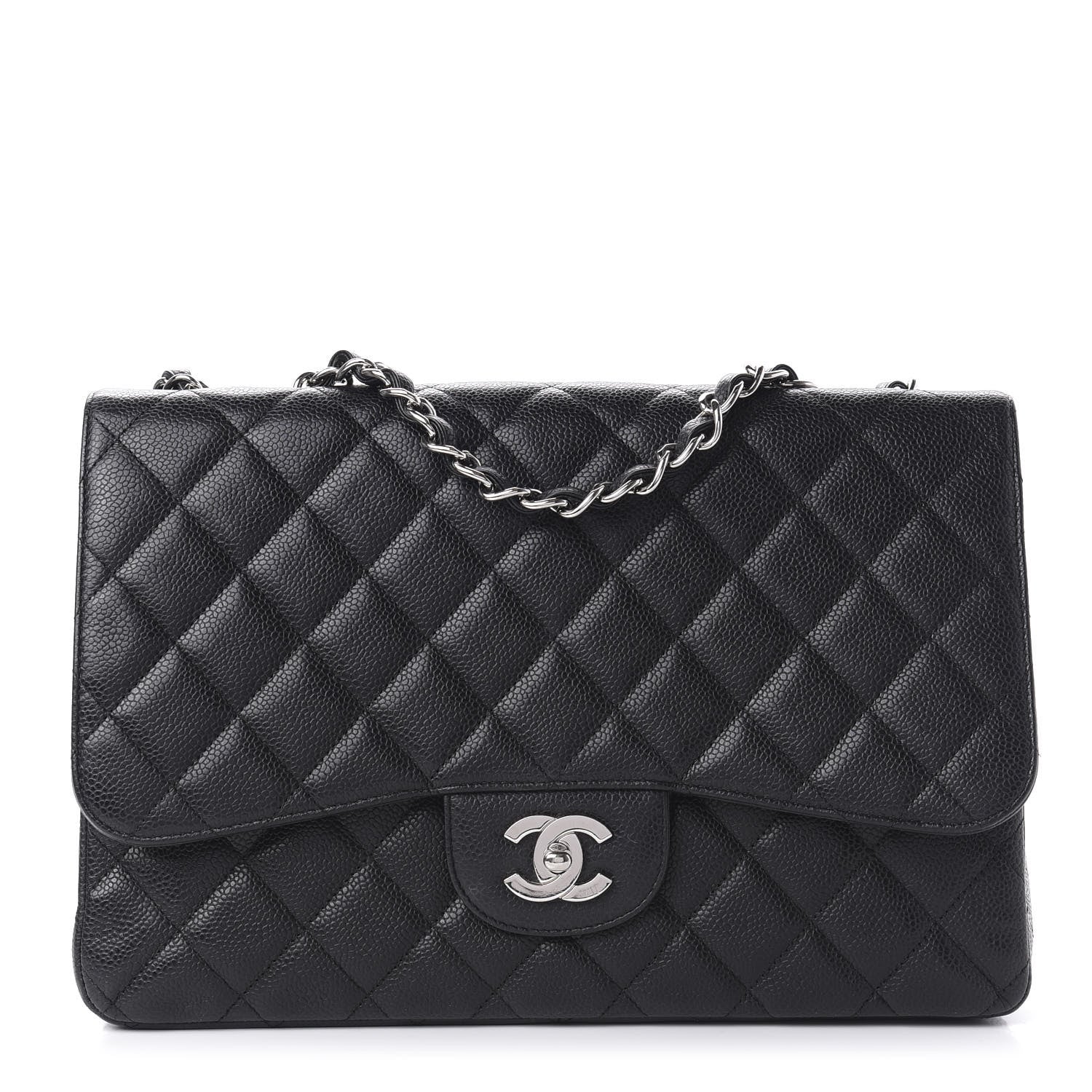 Chanel Caviar Quilted Jumbo Single Flap Black 1 of 11