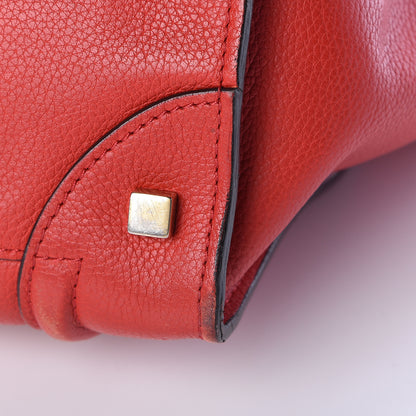 Celine Drummed Calfskin Mini Luggage Coquelicot 13 of 14