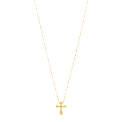 Tiffany 18K Yellow Gold 12mm Elsa Peretti Cross Pendant Necklace 1 of 4