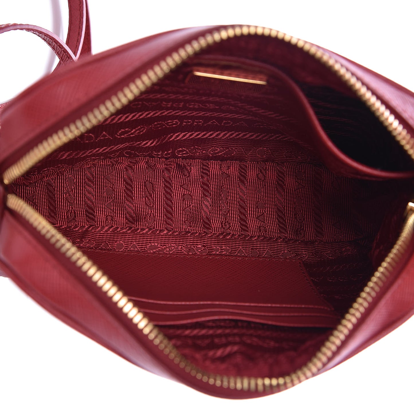 Saffiano Mini Camera Crossbody Bag Rosso