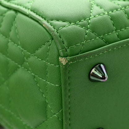 Christian Dior Lambskin Cannage Small Lady Dior Bright Green 12 of 15