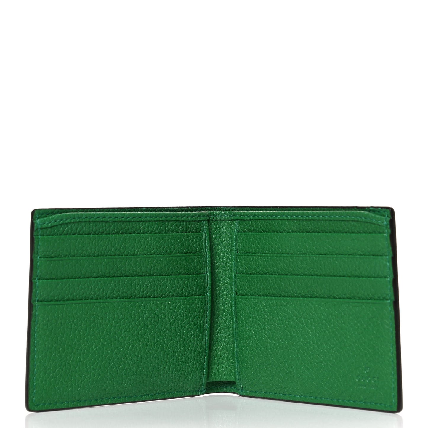 Calfskin Logo Bi-Fold Wallet Green