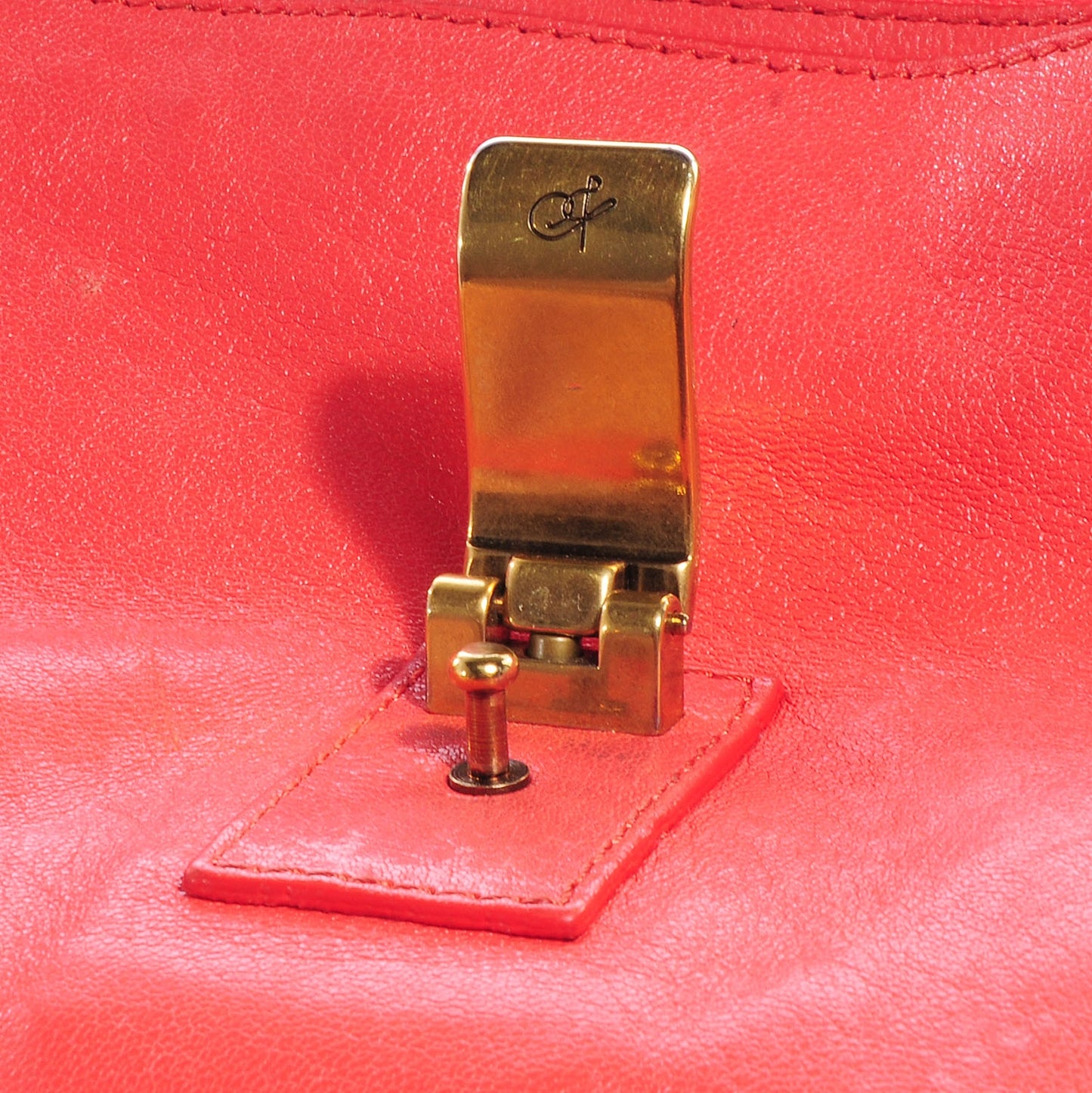 Lambskin PS1 Medium Satchel Deep Coral