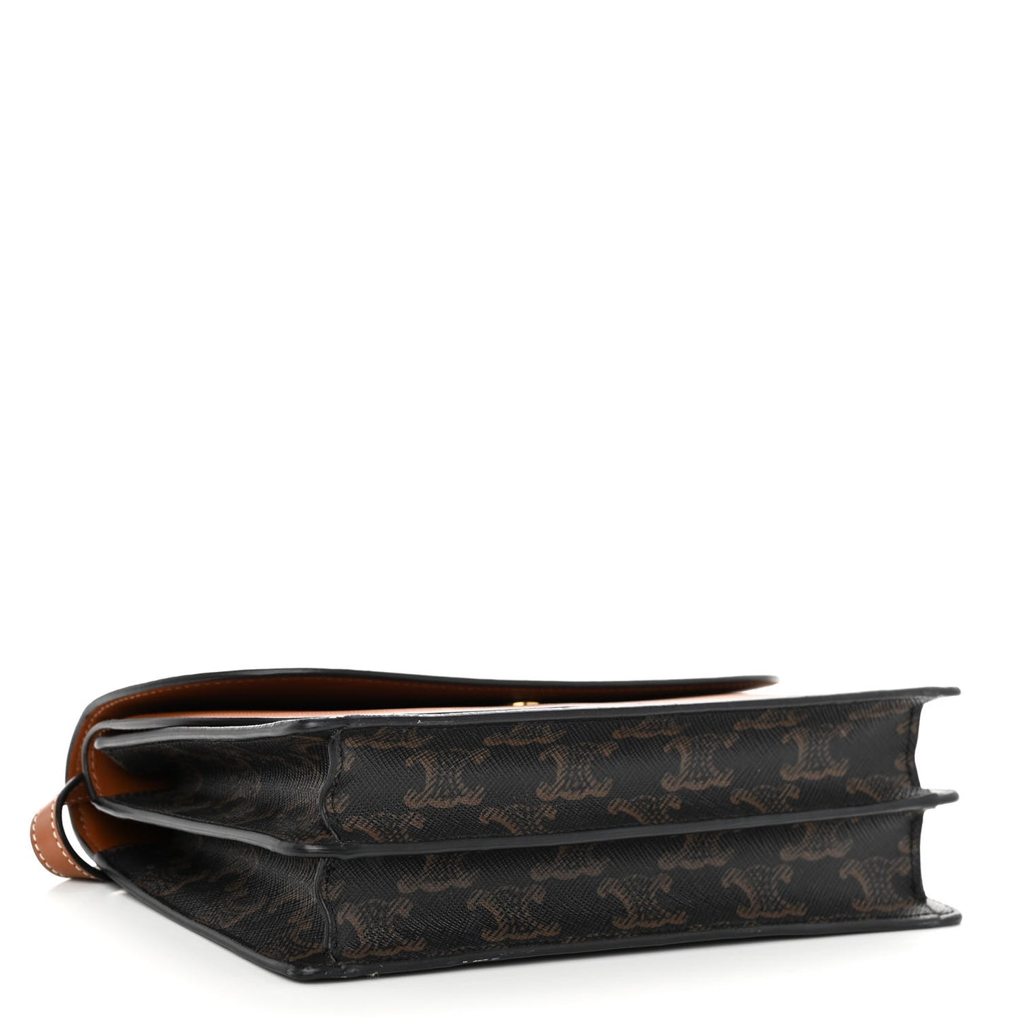 Triomphe Canvas Lambskin Wallet On Strap Tan