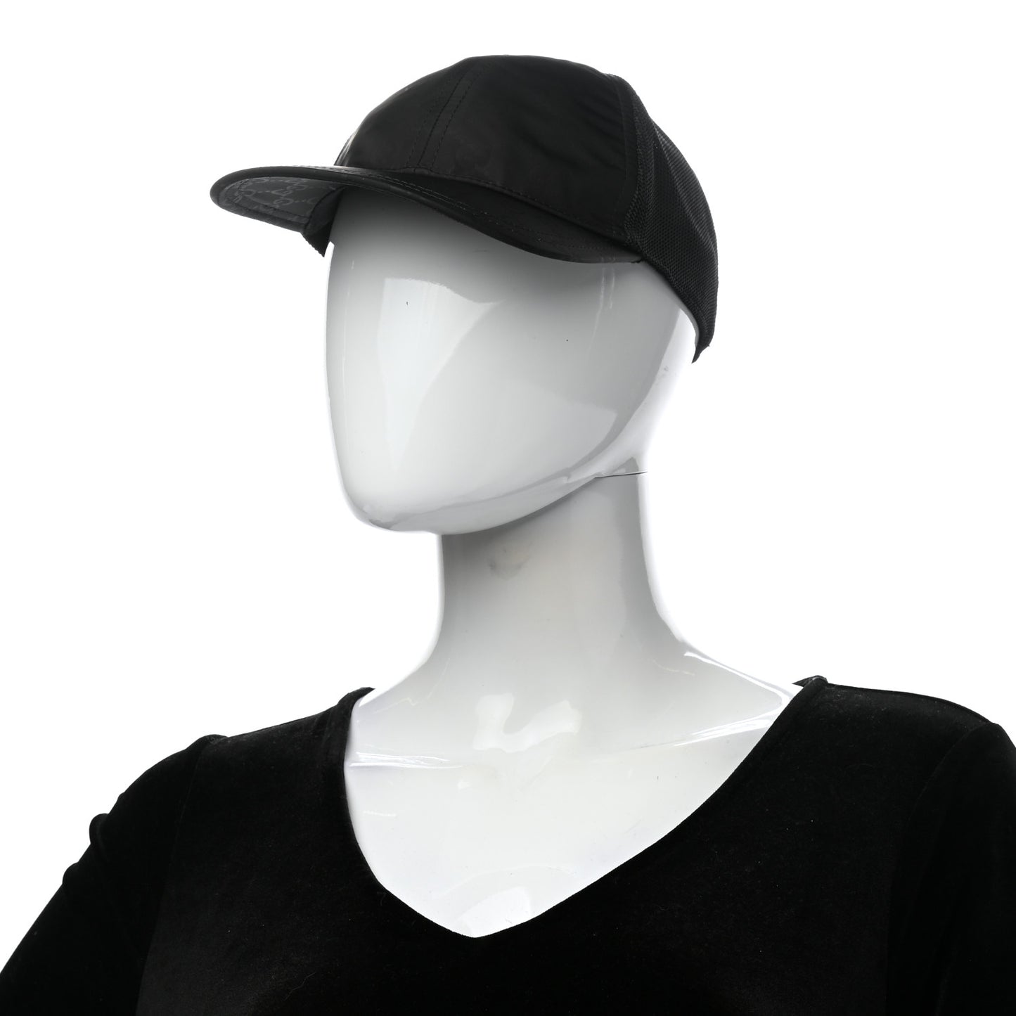 Nylon Monogram Baseball Hat S Black