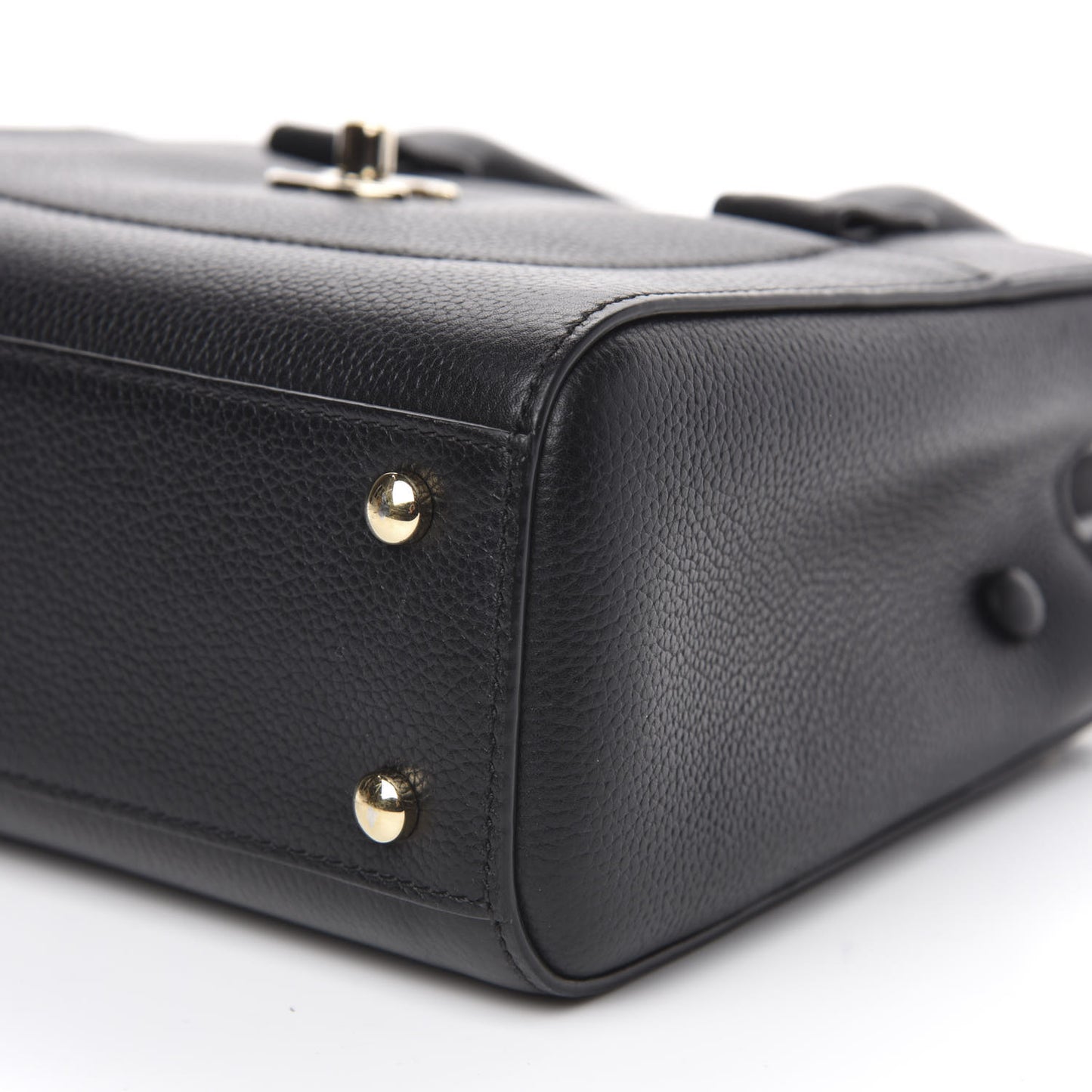 Grained Calfskin Mini Neo Executive Shopper Tote Black