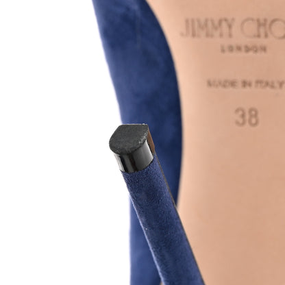 Jimmy Choo Suede Crystal Blaize 100 Ankle Boots 38 Pop Blue 11 of 12