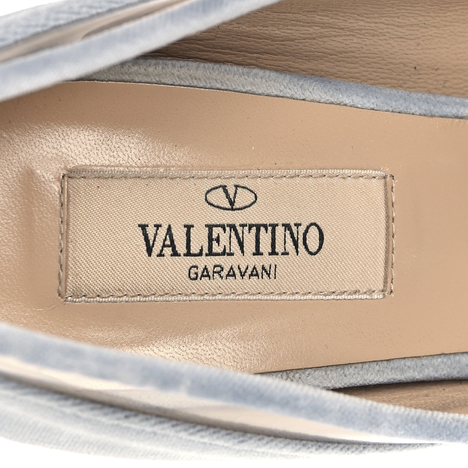 Valentino Garavani Velvet PVC Dollybow Pumps 37 Light Blue 8 of 9