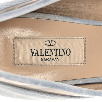 Valentino Garavani Velvet PVC Dollybow Pumps 37 Light Blue 8 of 9