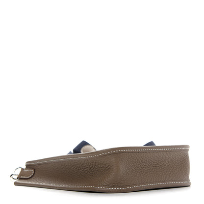 Hermes Taurillon Clemence Amazone Evelyne TPM Etoupe Bleu Indigo 4 of 9