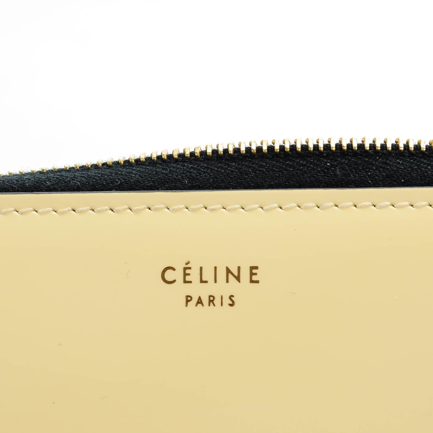 Celine Spazzolato Calfskin Large Zip Around Multifunction Wallet Yellow 8 of 8