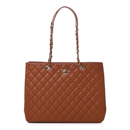Chanel Caviar Quilted Large CC Shopping Tote Brown 1 of 9