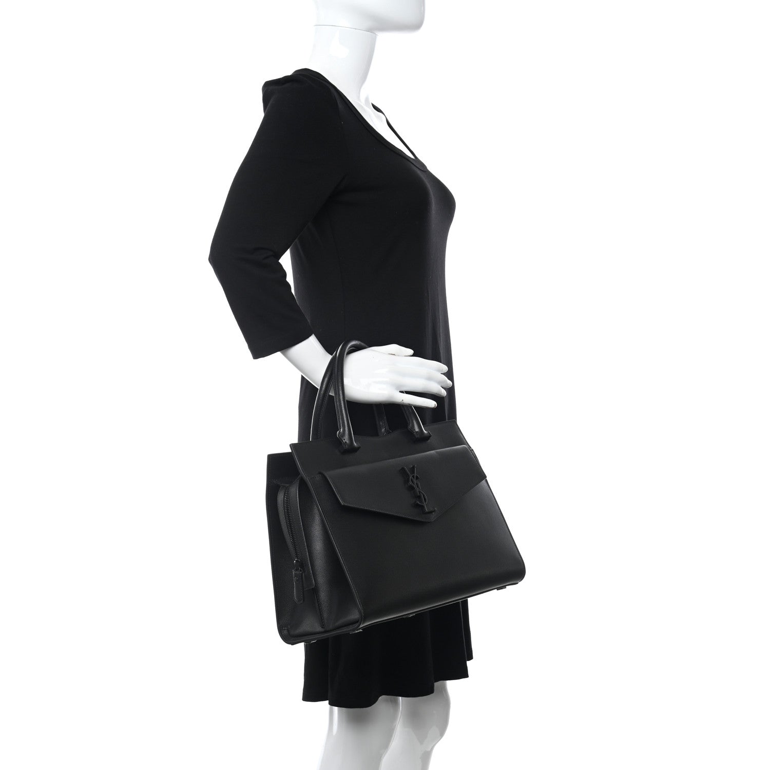 Saint Laurent Grain De Poudre Medium Uptown Tote Black 2 of 11