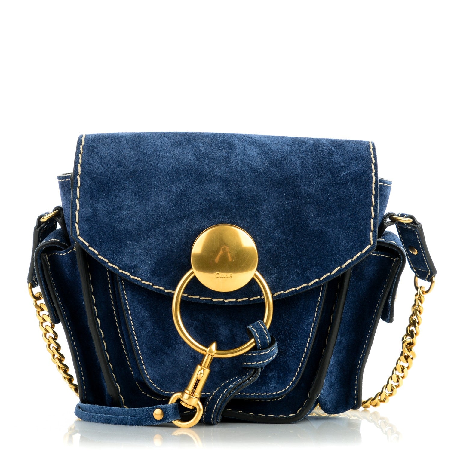 Chloe Suede Small Jodie Camera Bag Navy 1 of 6