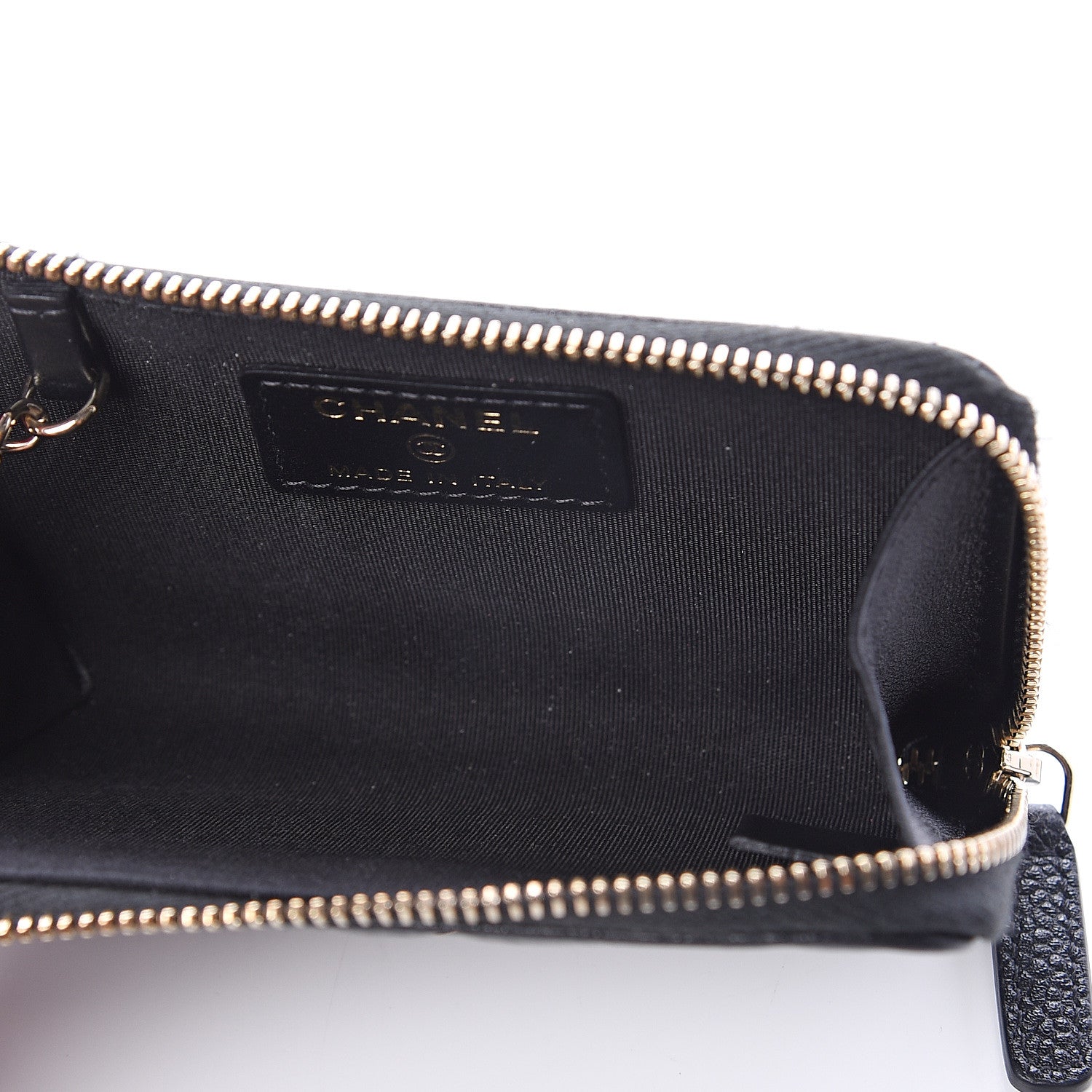 Chanel Caviar Camellia Embossed Key Holder Case Black 4 of 5