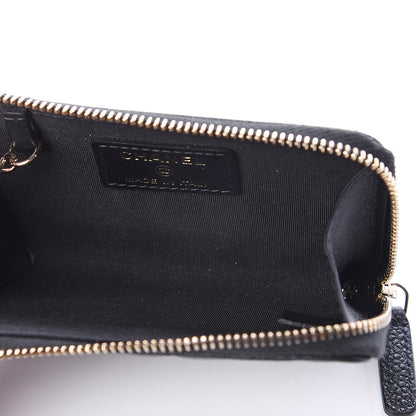 Chanel Caviar Camellia Embossed Key Holder Case Black 4 of 5
