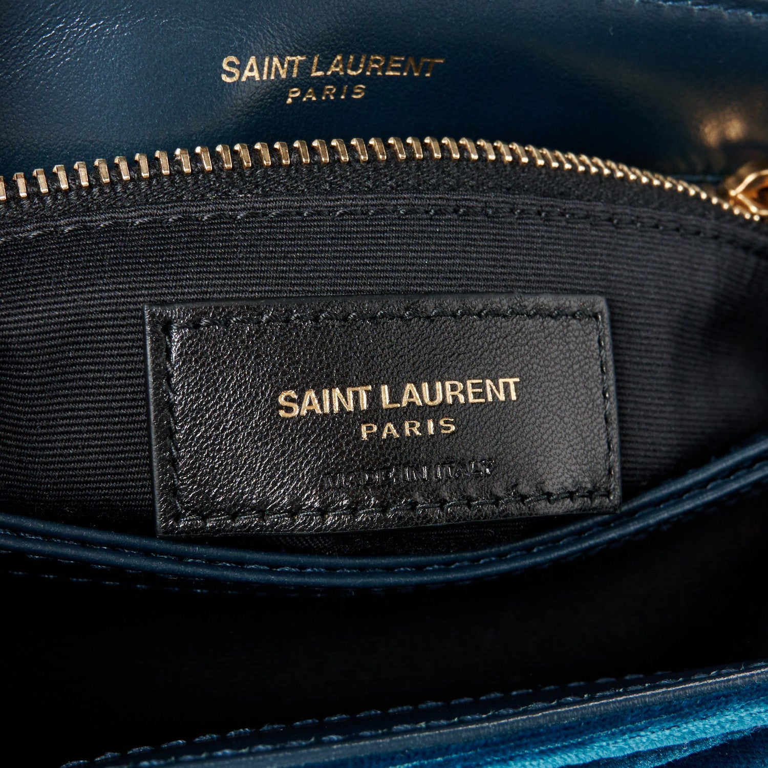 Saint Laurent Velvet Y Quilted Monogram Toy Loulou Chain Satchel Dark Ottanio 7 of 11