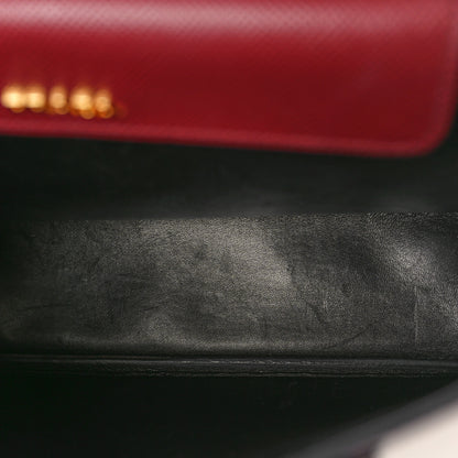 Prada Saffiano Cuir Small Double Bag Cherry Black 6 of 10