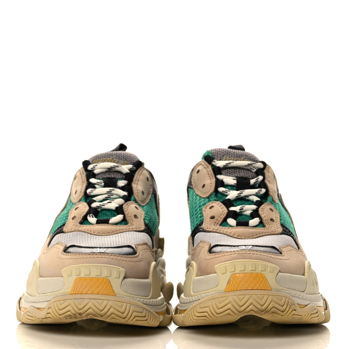 Fabric Mesh Womens Triple S Sneakers 37 Jaune Beige Vert Black Gris