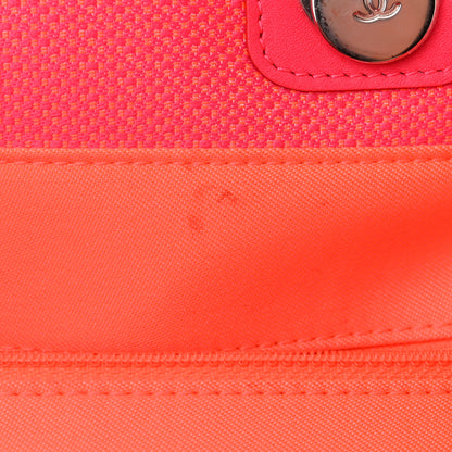 Chanel Mixed Fibers Calfskin Medium Deauville Tote Pink Orange 12 of 16