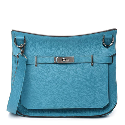 Hermes Taurillon Clemence Jypsiere 28 Turquoise 1 of 10