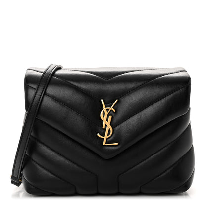 Saint Laurent Calfskin Y Quilted Monogram Toy Loulou Crossbody Bag Black 1 of 10