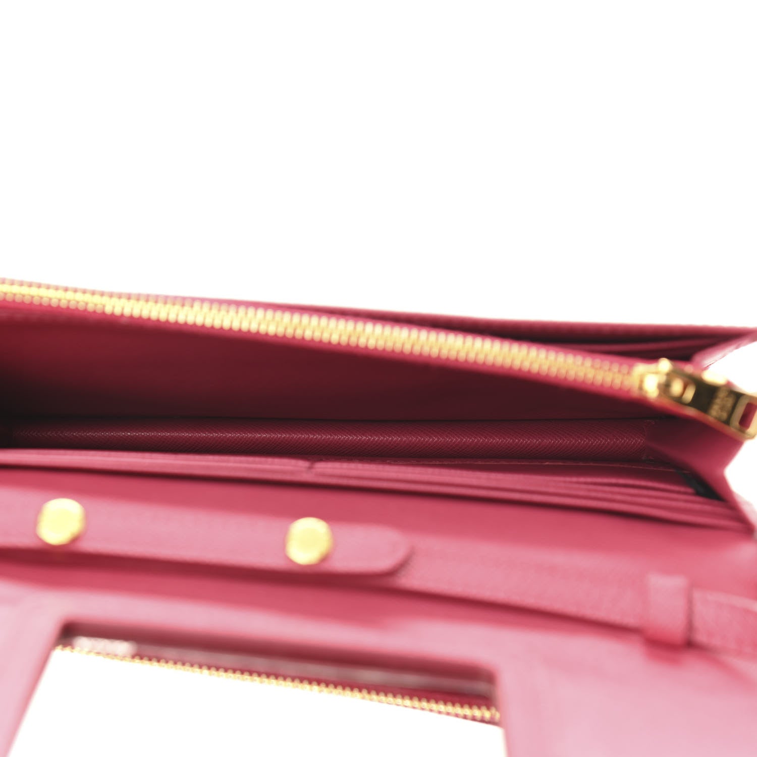 Prada Saffiano Metal Mini Crossbody Wallet Peonia 4 of 11