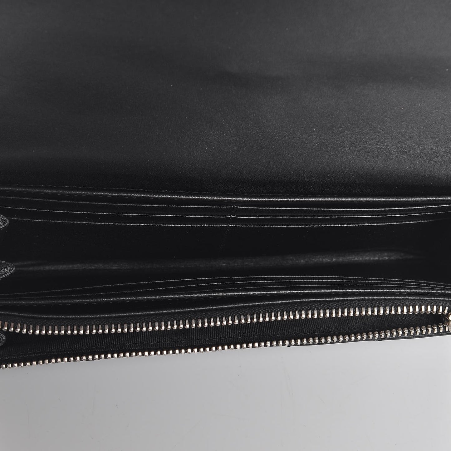 Calfskin Matelasse Chevron Monogram Flap Wallet Black