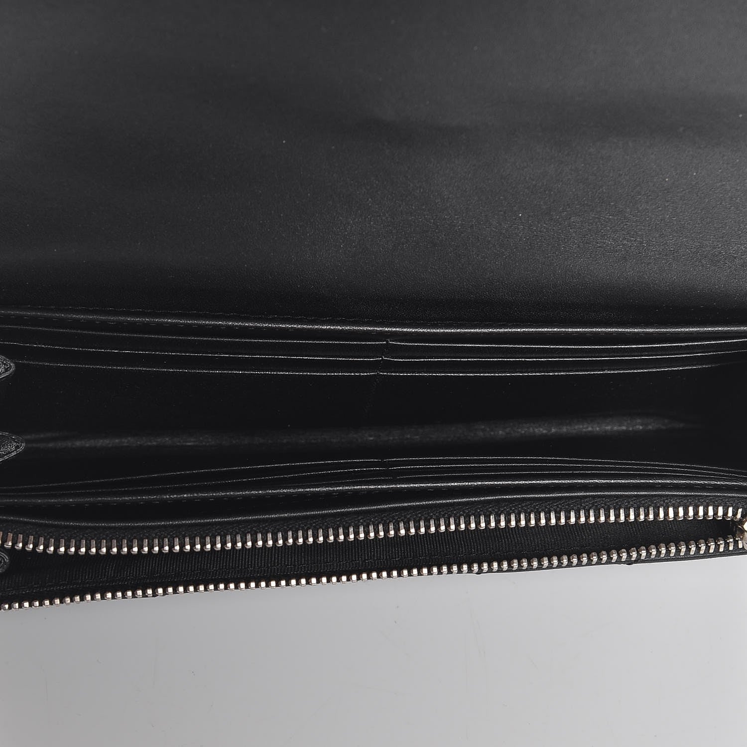Saint Laurent Calfskin Matelasse Chevron Monogram Flap Wallet Black 6 of 9