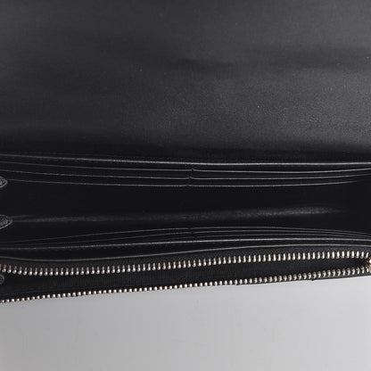 Saint Laurent Calfskin Matelasse Chevron Monogram Flap Wallet Black 6 of 9