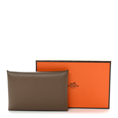 Hermes Epsom Horseshoe Calvi Card Case Etoupe Gris Misty 8 of 8