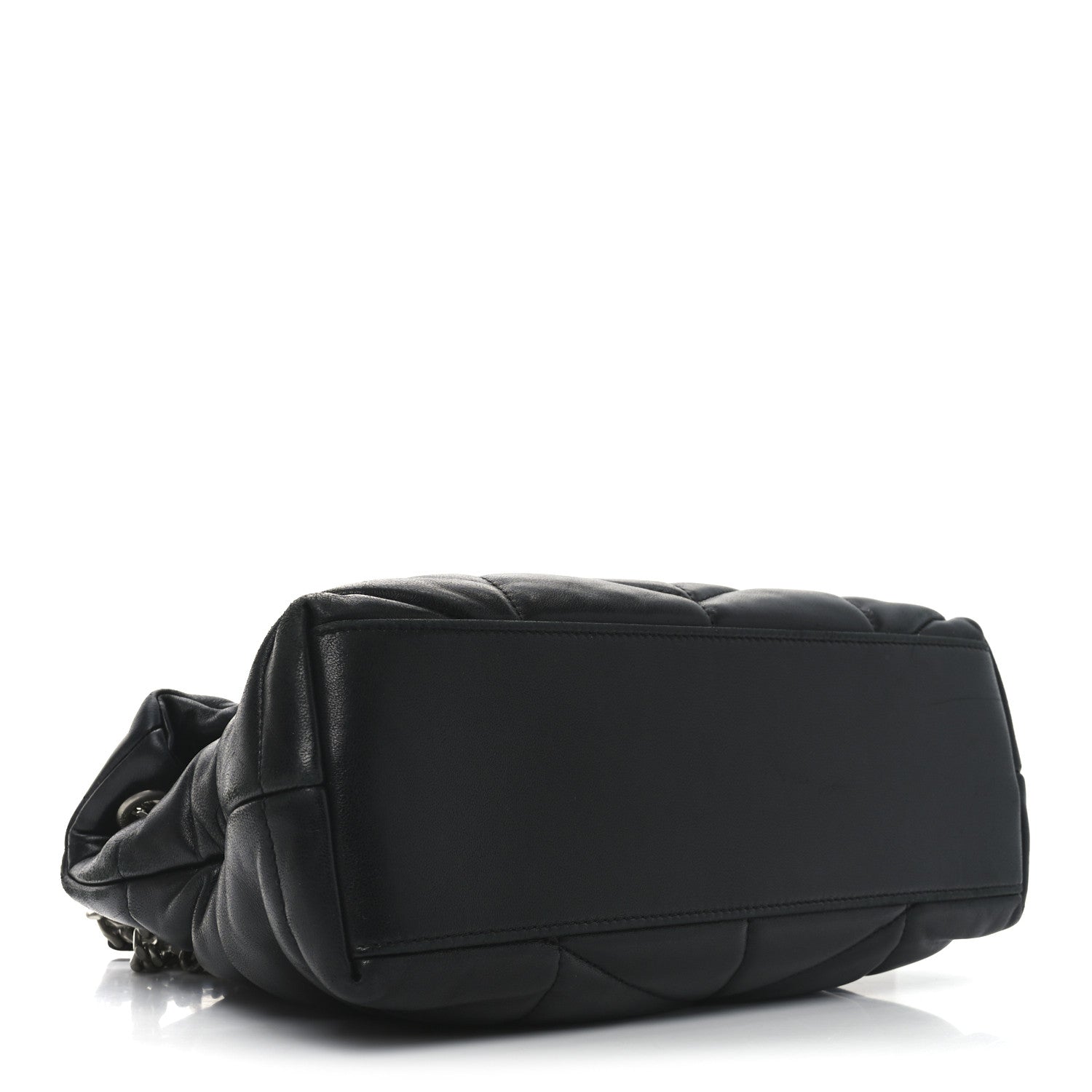 Saint Laurent Lambskin Quilted Small Loulou Puffer Monogram Chain Satchel Black 4 of 10