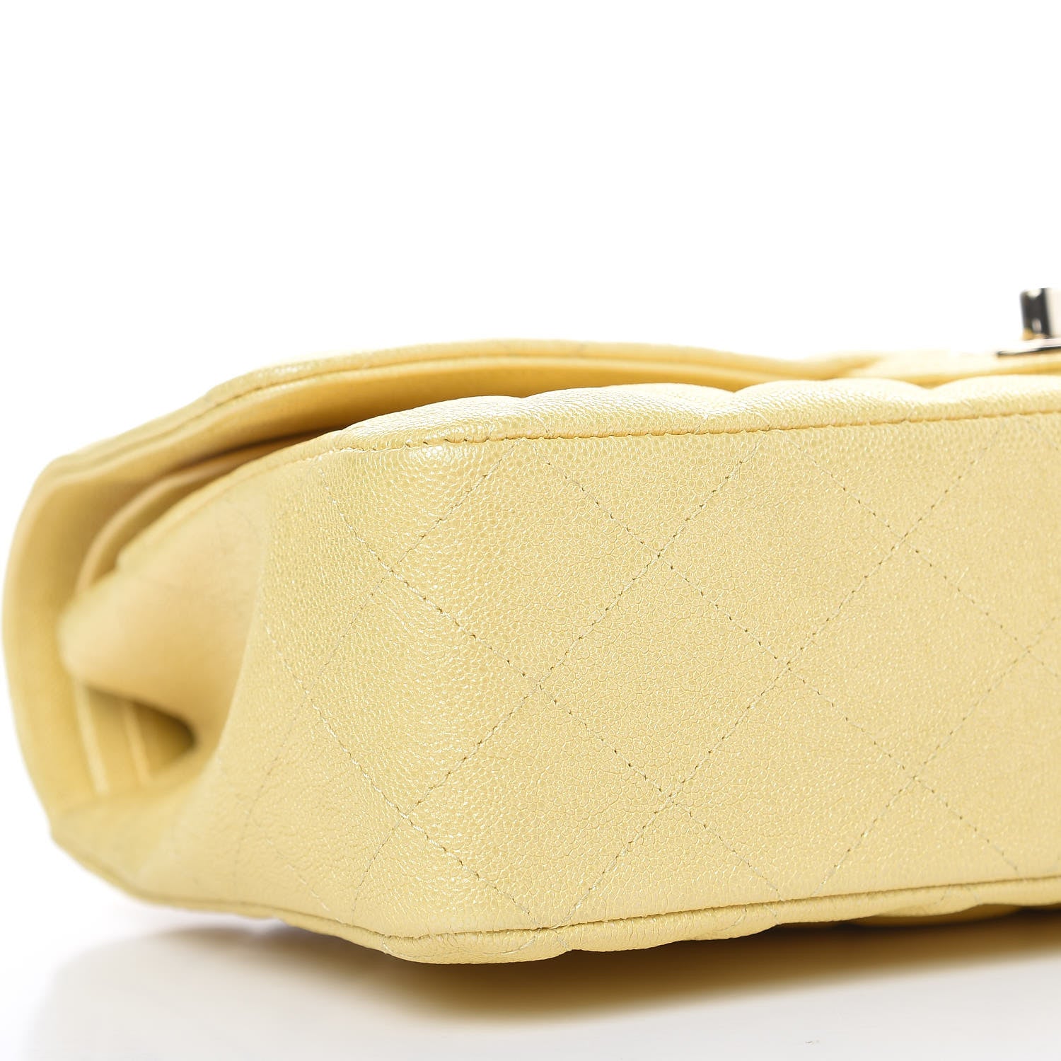 Chanel Iridescent Caviar Quilted Medium Double Flap Yellow 6 of 11