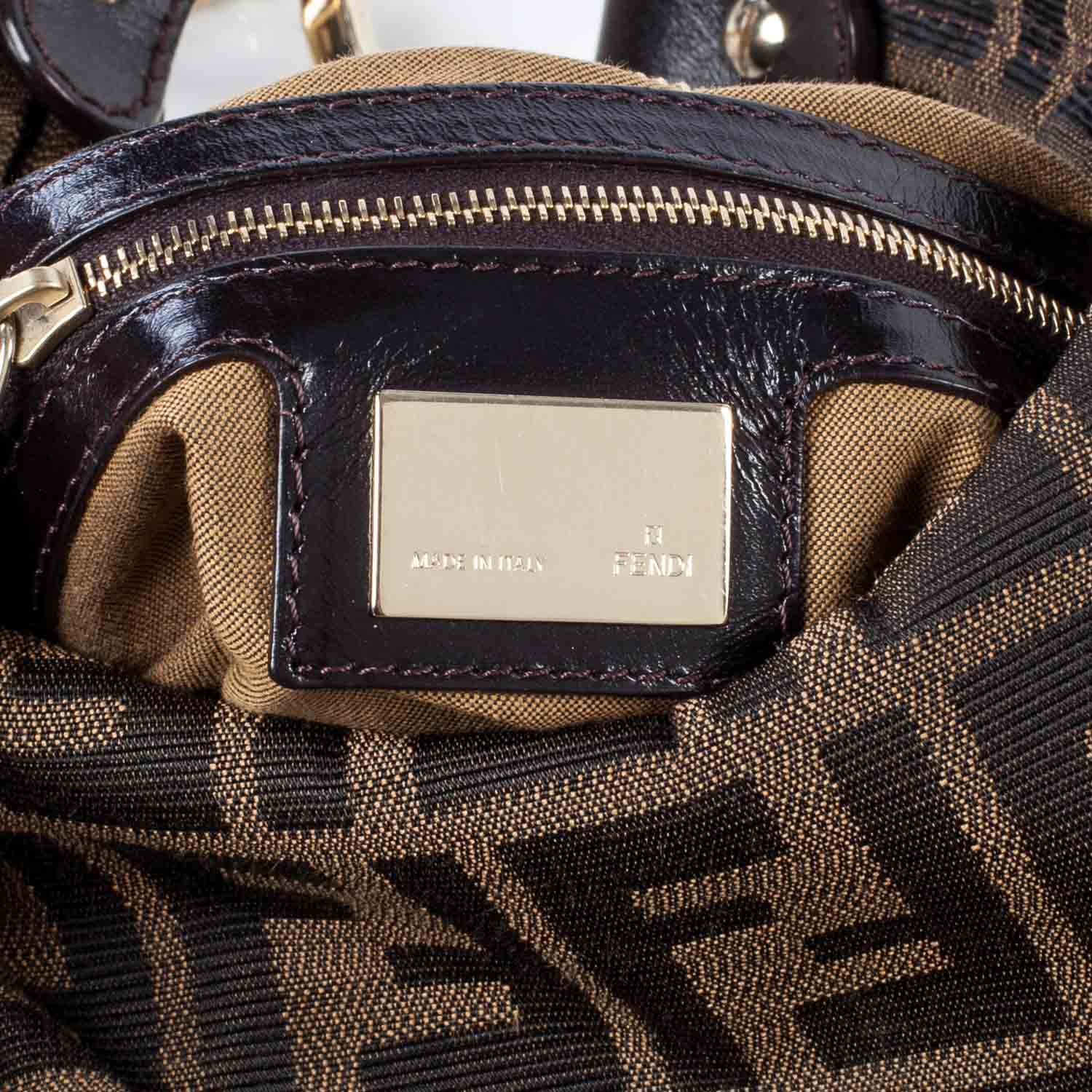 Fendi Zucca Small Chef Chain Hobo Tobacco 8 of 9